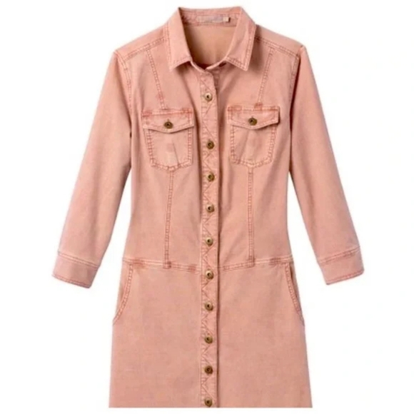 PRANA Merrigan Pink Corduroy Dress In Small - Picture 2 of 8
